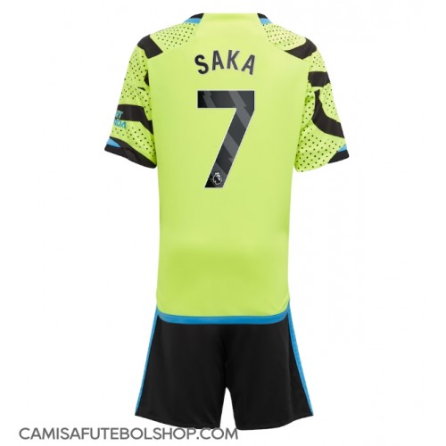 Camisa de time de futebol Arsenal Bukayo Saka #7 Replicas 2º Equipamento Infantil 2023-24 Manga Curta (+ Calças curtas)